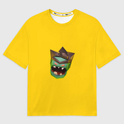 Женская футболка оверсайз Two Guys & Zombies 3D - Паттерн голова зомби