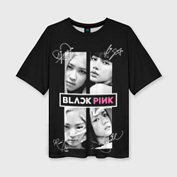 Женская футболка оверсайз Blackpink - Autographs