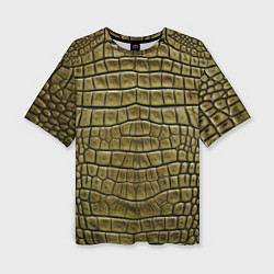 Женская футболка оверсайз Текстура кожи крокодила