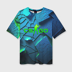 Футболка оверсайз женская CS GO blue green style, цвет: 3D-принт