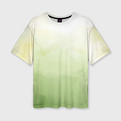 Женская футболка оверсайз Абстрактный лаймовый акварельный фон