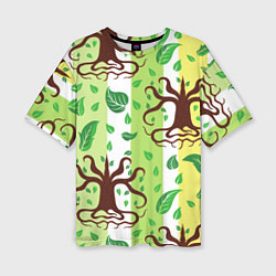 Женская футболка оверсайз Корни и деревья