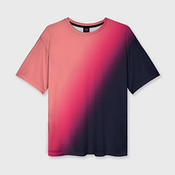 Женская футболка оверсайз Градиент темно-розовый