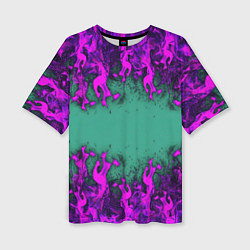 Женская футболка оверсайз Фиолетовое пламя