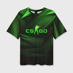 Футболка оверсайз женская CS GO green logo, цвет: 3D-принт