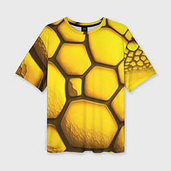 Женская футболка оверсайз Желтые объемные плиты