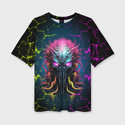 Женская футболка оверсайз Alien - neon style