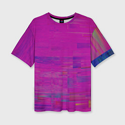 Женская футболка оверсайз Фиолетово византийский глитч