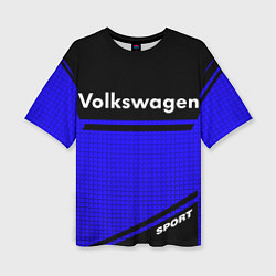 Футболка оверсайз женская Volkswagen sport blue, цвет: 3D-принт
