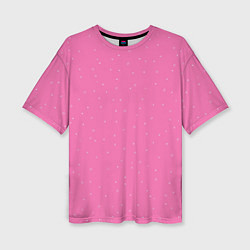 Женская футболка оверсайз Нежный розовый кружочки
