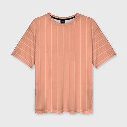 Женская футболка оверсайз Светлый коралловый полосы