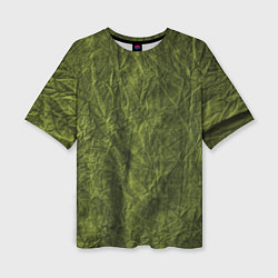 Женская футболка оверсайз Мятая зеленая ткань