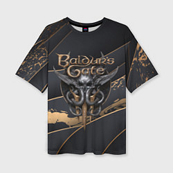 Футболка оверсайз женская Baldurs Gate 3 logo dark logo, цвет: 3D-принт