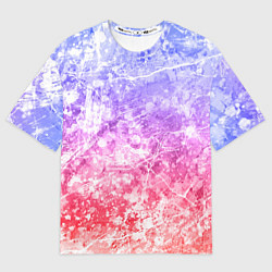 Женская футболка оверсайз Текстура - Red blue fantasy