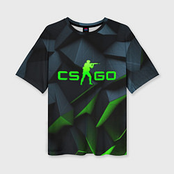 Футболка оверсайз женская CSGO green texture logo, цвет: 3D-принт