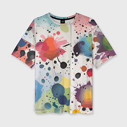 Женская футболка оверсайз Colorful blots - vogue - abstraction