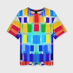 Женская футболка оверсайз Colorful strips - pop art - vogue