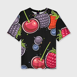 Женская футболка оверсайз Плоды и ягоды