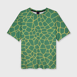 Женская футболка оверсайз Зелёная текстура - нейросеть
