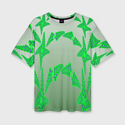 Женская футболка оверсайз Растительный паттерн