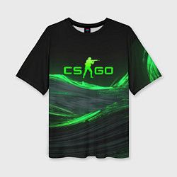 Футболка оверсайз женская CSGO neon green logo, цвет: 3D-принт