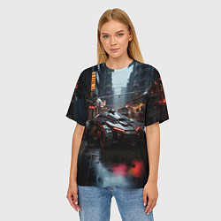 Футболка оверсайз женская Футуристический броневик, цвет: 3D-принт — фото 2
