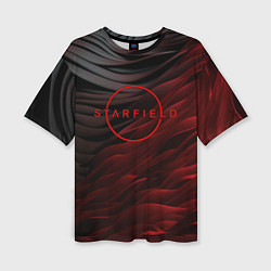 Футболка оверсайз женская Starfield logo abstract, цвет: 3D-принт