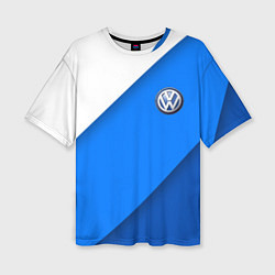 Женская футболка оверсайз Volkswagen - голубые линии