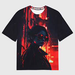 Футболка оверсайз женская Девушка прячущаяся в тенях, цвет: 3D-принт