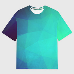 Футболка оверсайз женская Голубые грани, цвет: 3D-принт