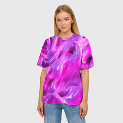 Футболка оверсайз женская Розовая слизь, цвет: 3D-принт — фото 2