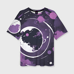 Женская футболка оверсайз Фиолетовый космос - нейросеть