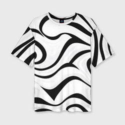 Женская футболка оверсайз Анималистическая абстракция зебры