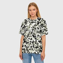 Футболка оверсайз женская Паттерн чёрные пятна, цвет: 3D-принт — фото 2