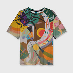 Футболка оверсайз женская Искусство Кандинского - Доминирующая кривая, цвет: 3D-принт
