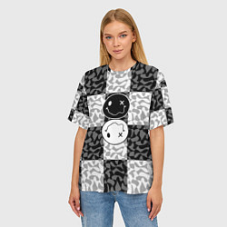 Футболка оверсайз женская Smile chaos, цвет: 3D-принт — фото 2