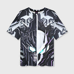 Футболка оверсайз женская Белый адский демон, цвет: 3D-принт