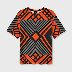 Женская футболка оверсайз Узор в этническом стиле племени масаев