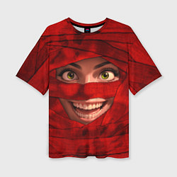 Женская футболка оверсайз Бандаж мумии красный