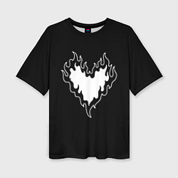 Женская футболка оверсайз Burning heart