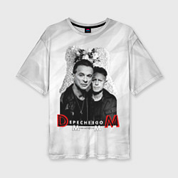 Женская футболка оверсайз Depeche Mode - Dave Gahan and Martin Gore с венком
