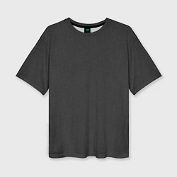 Женская футболка оверсайз Тёмно-серый однотонный текстура