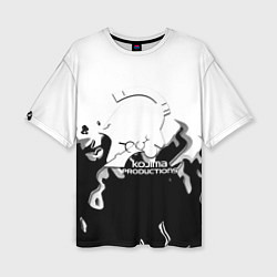 Женская футболка оверсайз Kojima Productions black flame