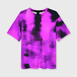Женская футболка оверсайз Узор фиолетовая нежность