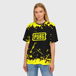 Футболка оверсайз женская PUBG online yellow, цвет: 3D-принт — фото 2