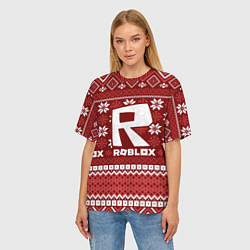 Футболка оверсайз женская Roblox christmas sweater, цвет: 3D-принт — фото 2