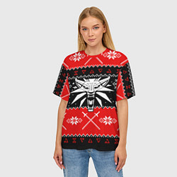 Футболка оверсайз женская The Witcher christmas sweater, цвет: 3D-принт — фото 2