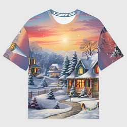 Женская футболка оверсайз Зимнее волшебство