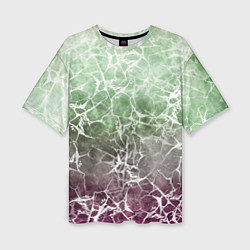 Женская футболка оверсайз Абстракция - spider web on purple-green background