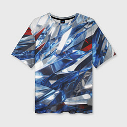 Женская футболка оверсайз Абстрактные осколки стеклянных кристалов